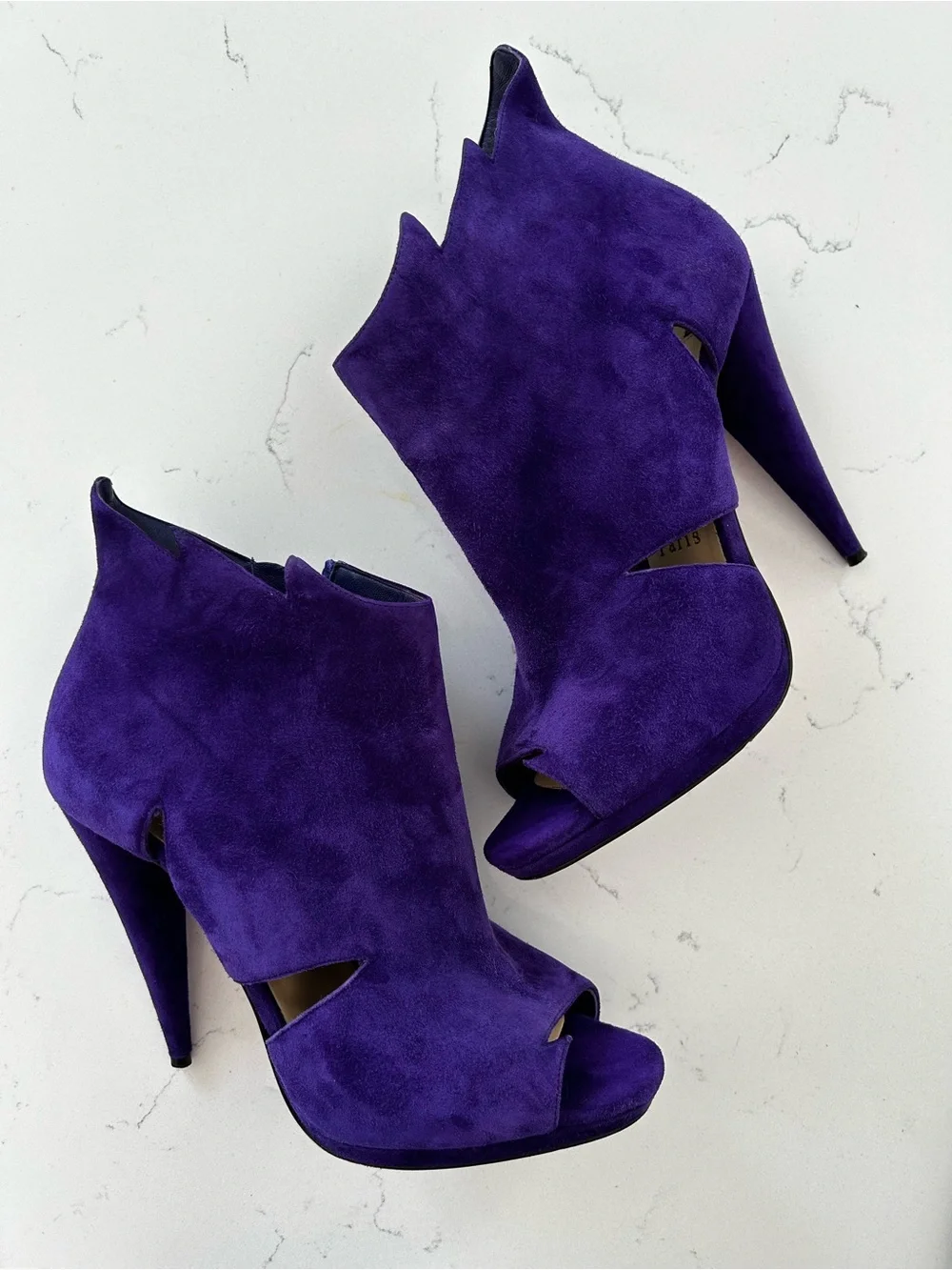 Christian louboutin purple suede leather booties/heels size 39